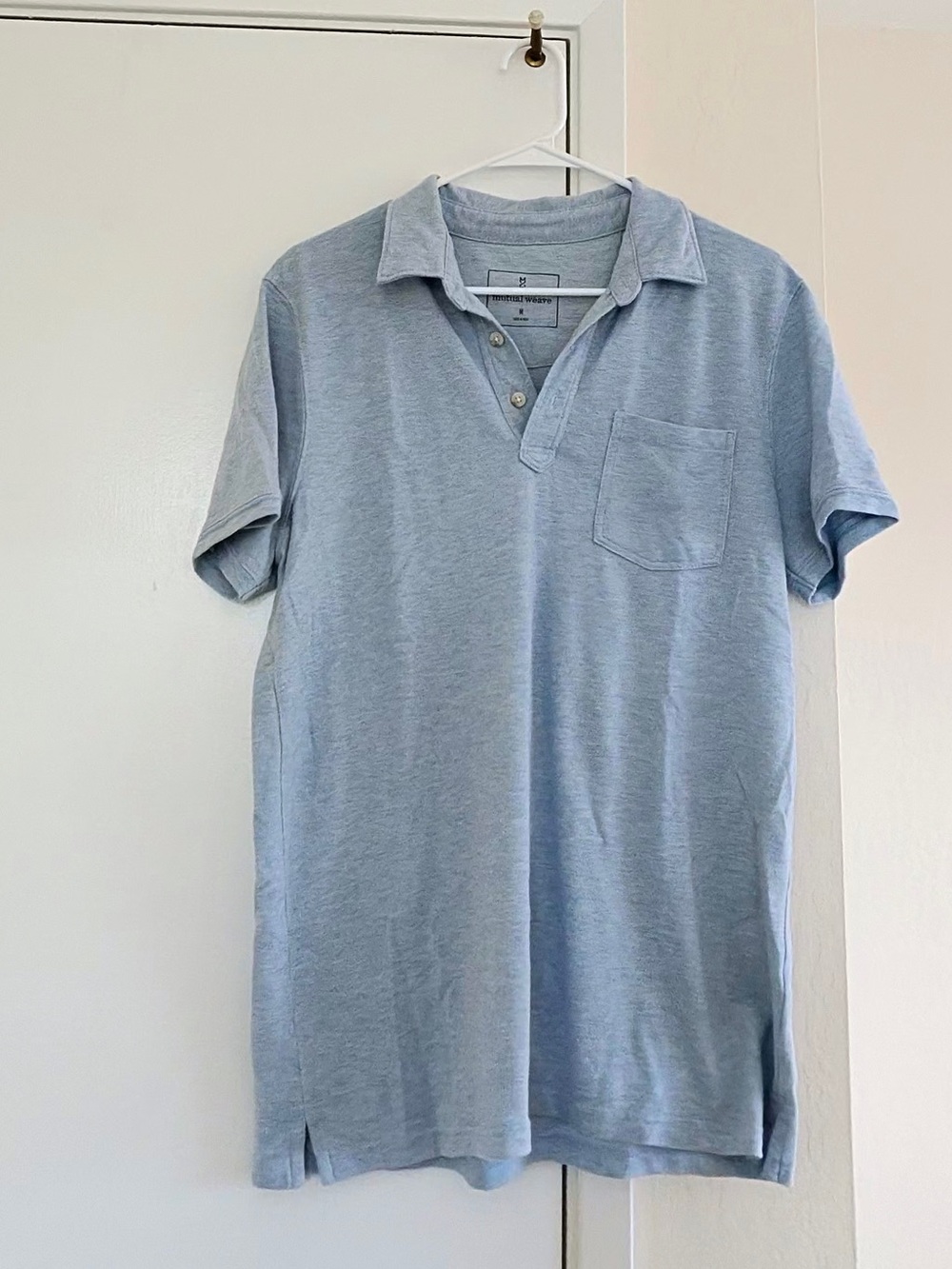 Men's Classic Light Blue Polo with Chest Pocket